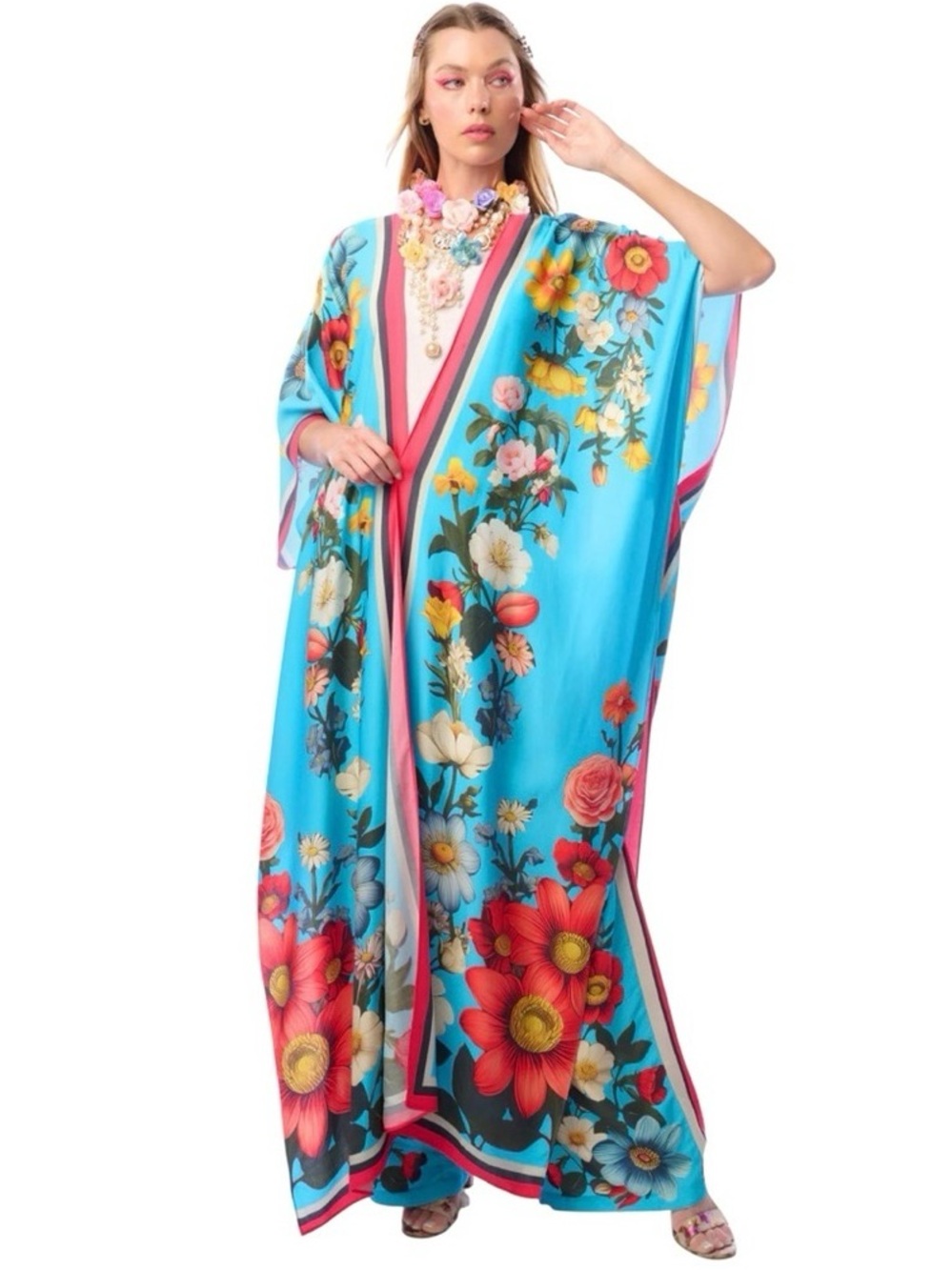 Aratta Floral Garden Maxi Kimono One size NWT